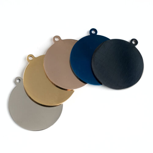 RVS Hondenpenning Luxe Rond met Oog