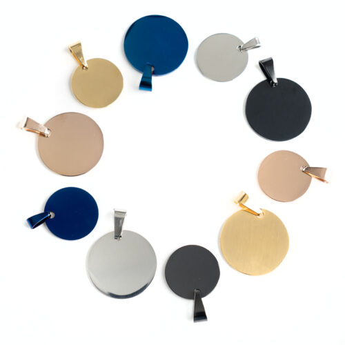 RVS Dierenpenning Hanger Rond