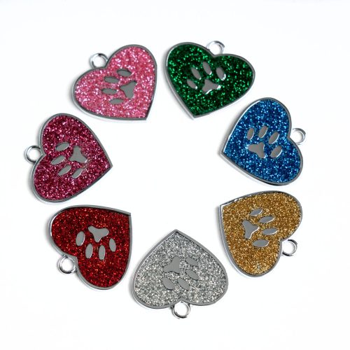 Dierenpenning Hartje Glitter & Pootje