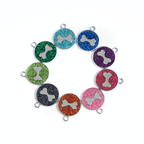 Dierenpenning Glitter met Botje